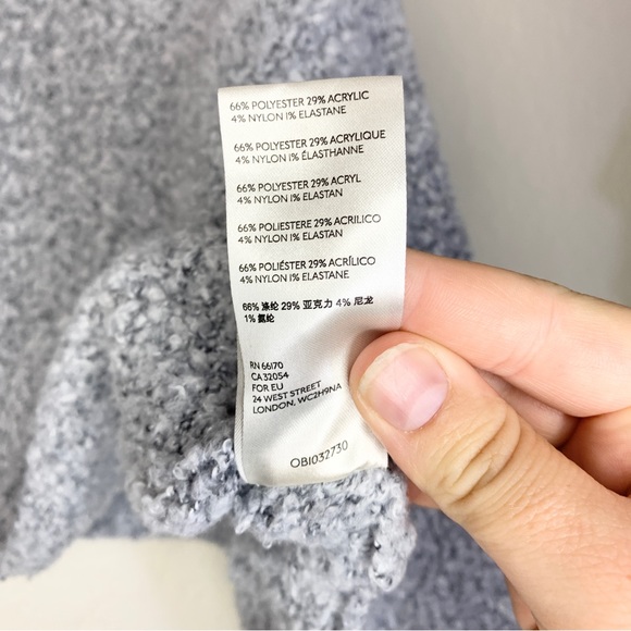 Free People BFF Knit Sweater Cowl Neck Boxy Oversized Pullover Grey Size XS - Picture 12 of 13